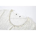 Dam stickade paljetter Garn Diamond Necklace Crew Cardigan